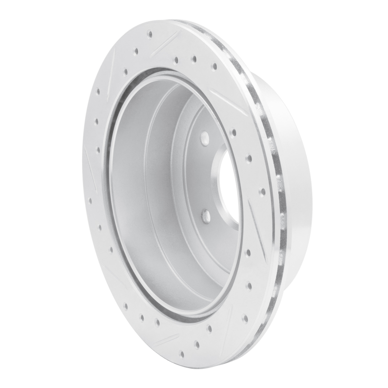 Pontiac GTO Brake Rotor (1) - Rear Right - R1 Concepts - Drilled & Slotted - Silver - `05-`06